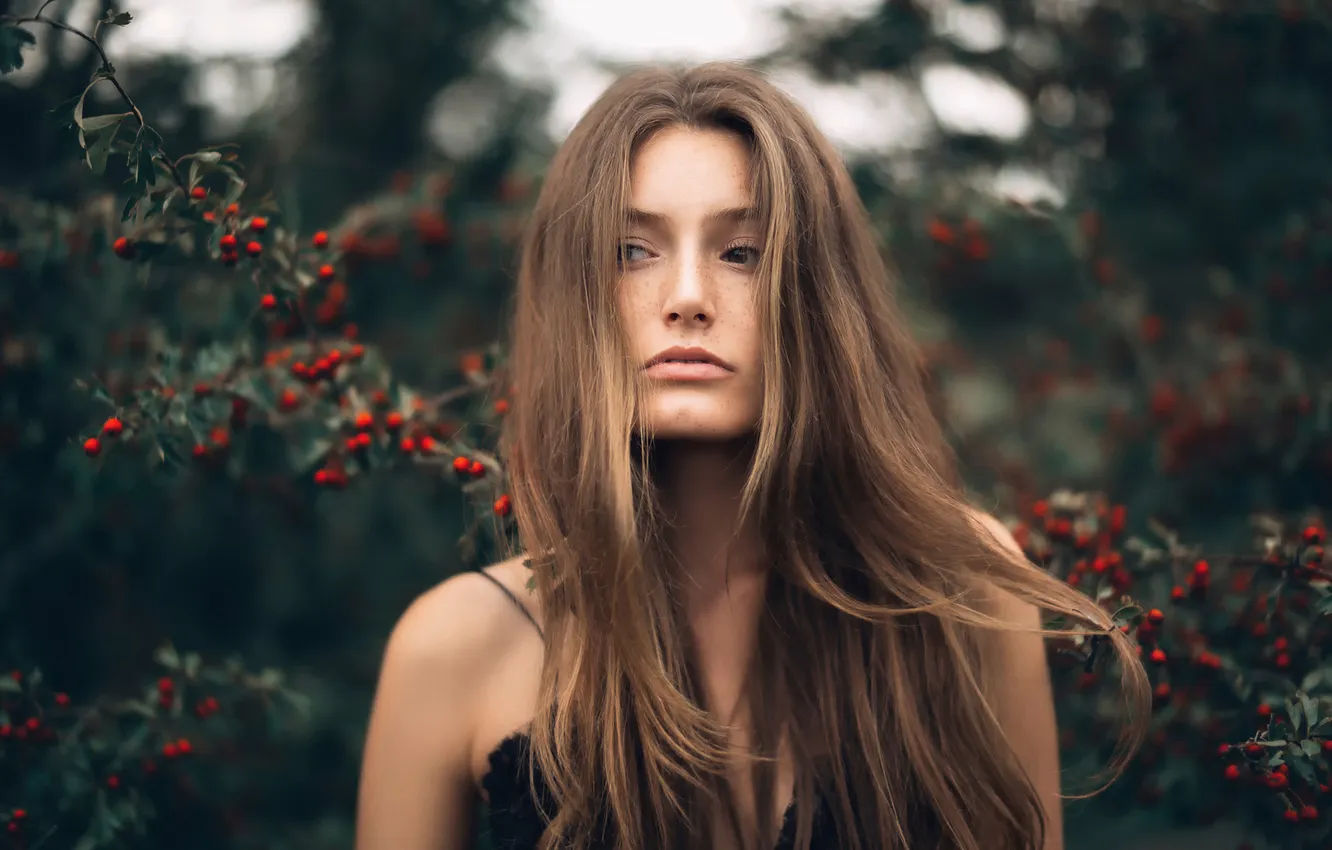 Photo wallpaper freckles, Alexandra, Martin Kuhn