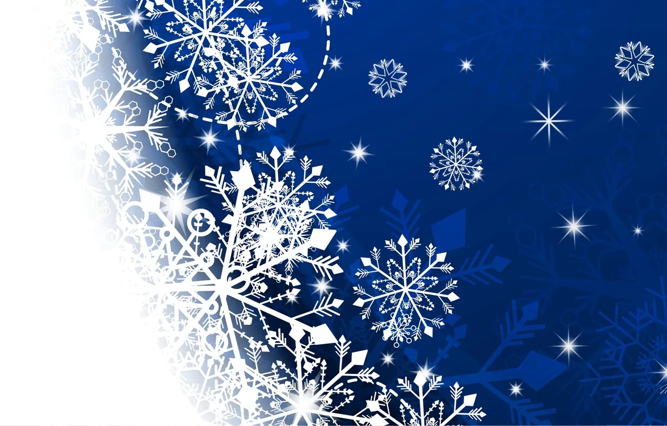Photo wallpaper winter, snowflakes, holiday, vector
