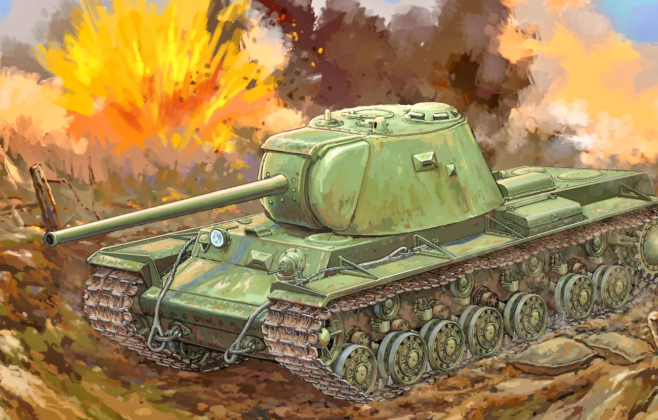 Photo wallpaper tank, The red army, heavy, experienced, KV-3, Object 223, family "KV"