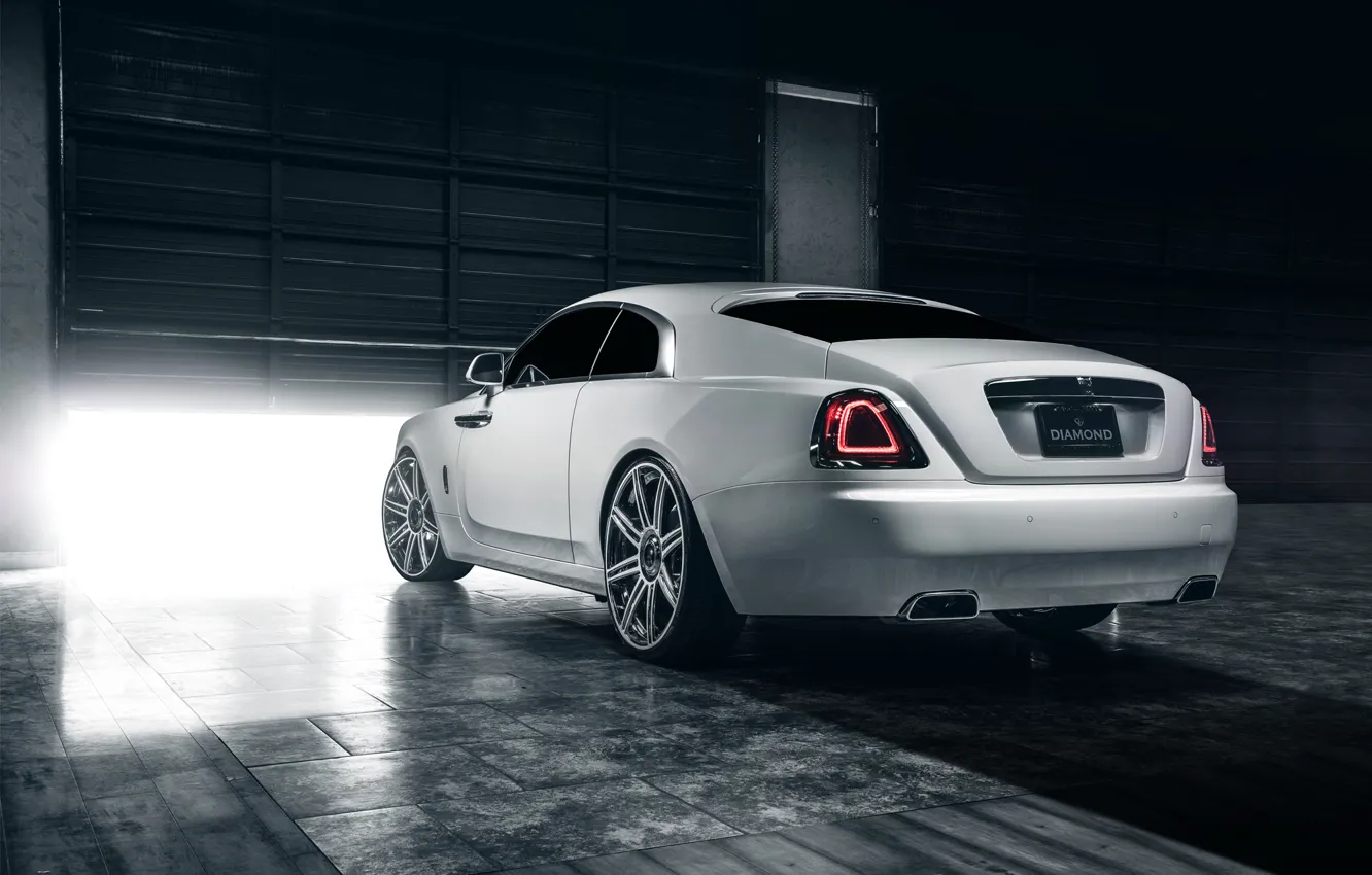 Photo wallpaper car, ass, garage, Rolls Royce, Wraith