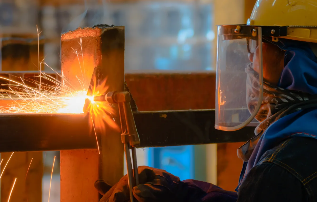Photo wallpaper metal, fire, Heat, worker