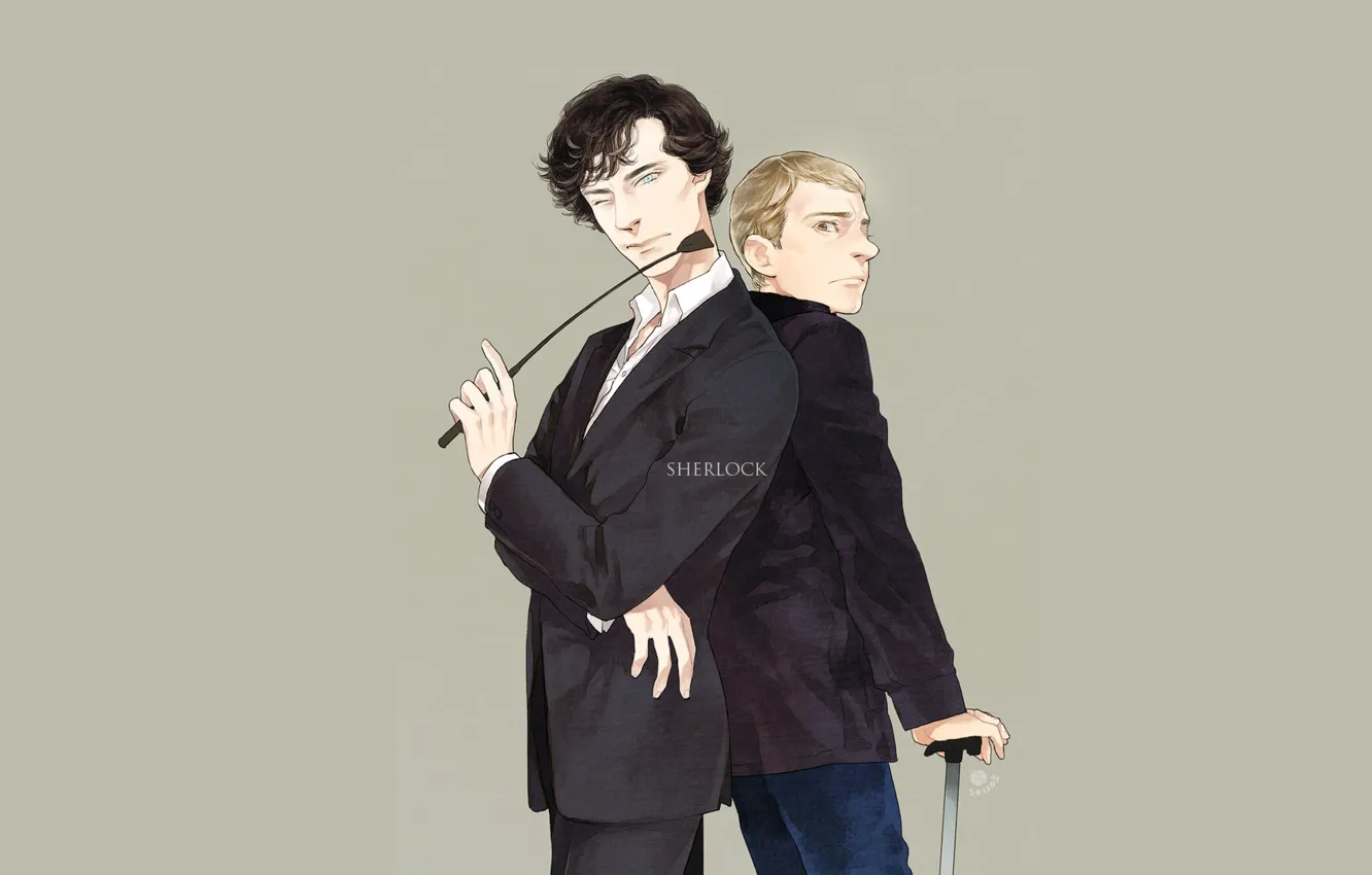 Photo wallpaper art, the series, Sherlock Holmes, whip, John Watson, Sherlock BBC, Dr. John Watson, John Watson