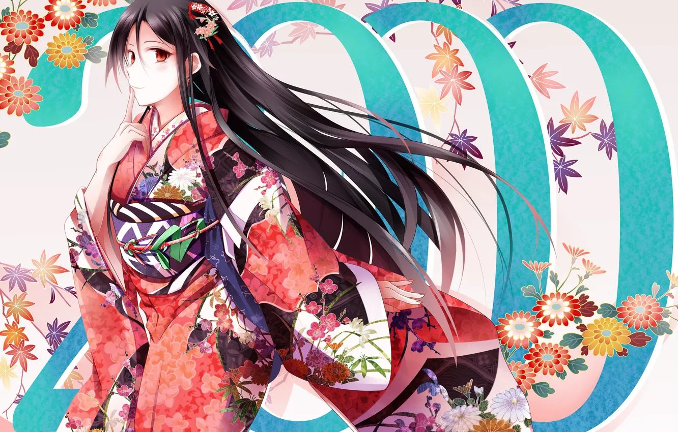 Photo wallpaper look, girl, yukata, 2000