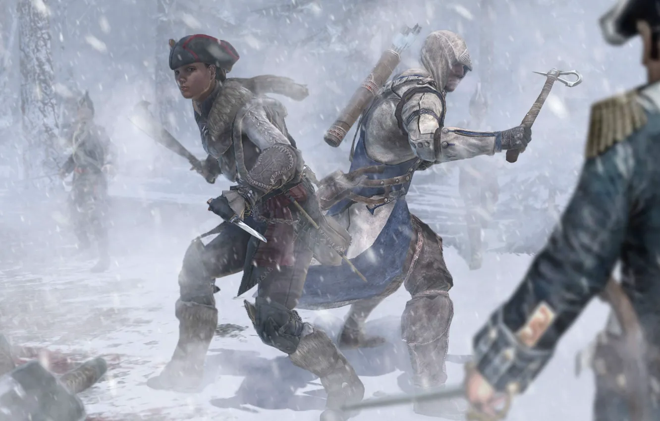 Photo wallpaper game, connor, evelin, assassin`s creed 3
