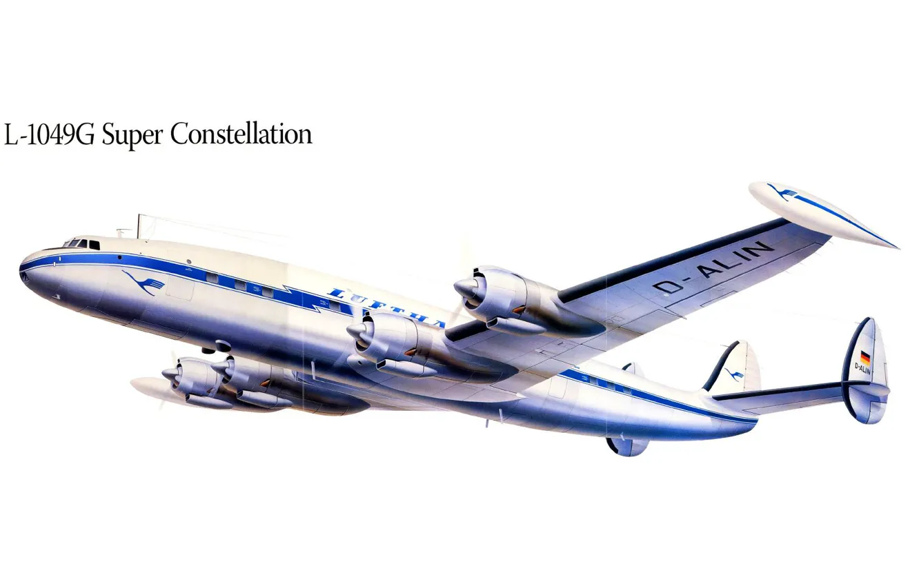 Photo wallpaper flight, figure, wings, propeller, the plane, Super Constellation, L-1049