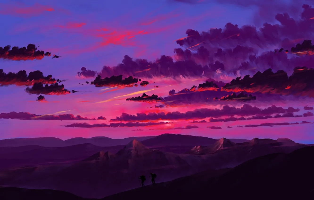 twilight sky painting