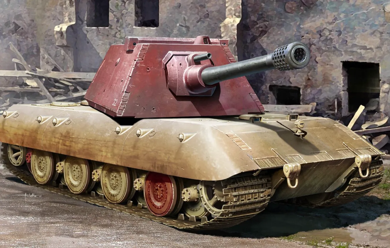 Photo wallpaper Figure, Germany, Tank, Panzerwaffe, Vundervaffe, E-series, Superheavy