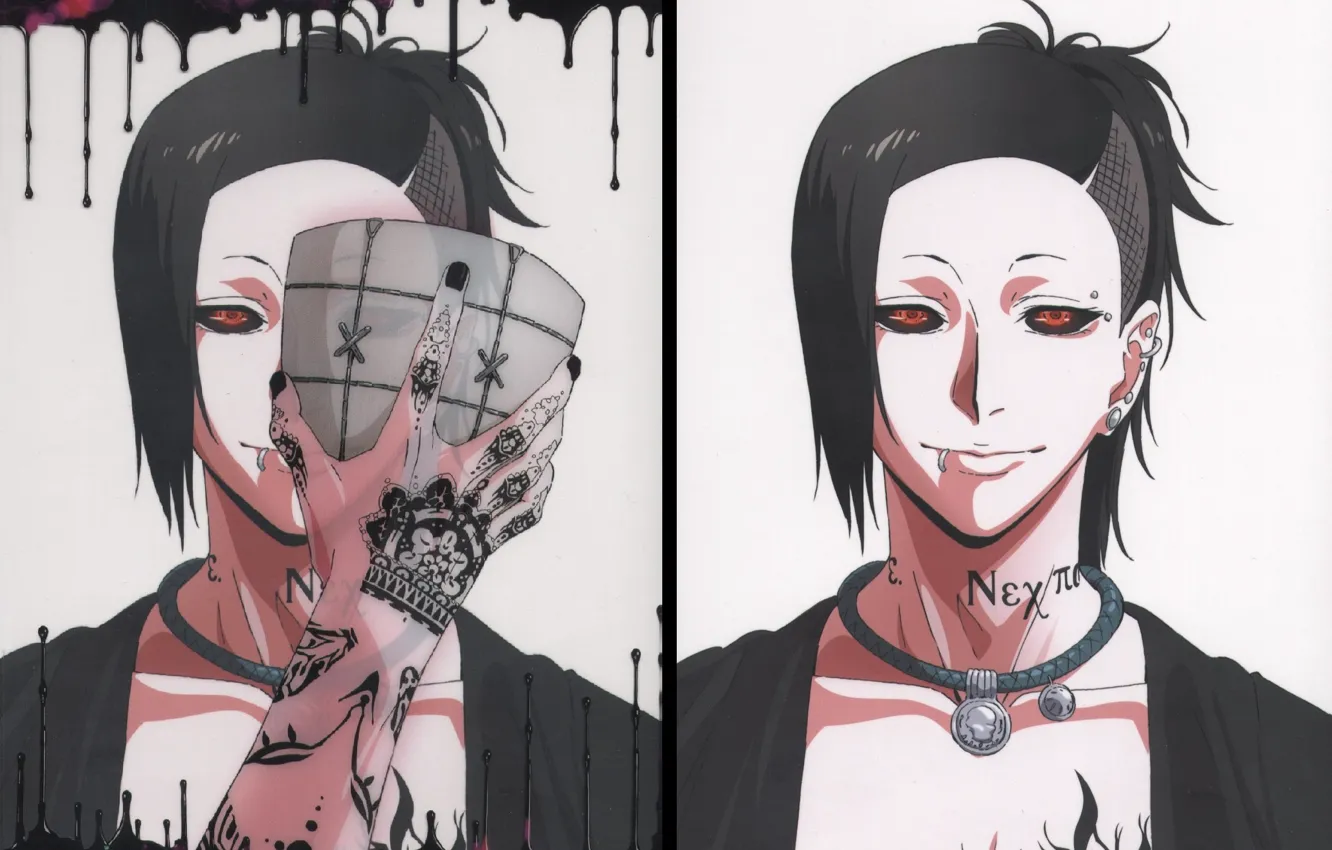 Photo wallpaper monster, mask, red eyes, Tokyo ghoul, Tokyo Ghoul, Uta, tattooed, eater
