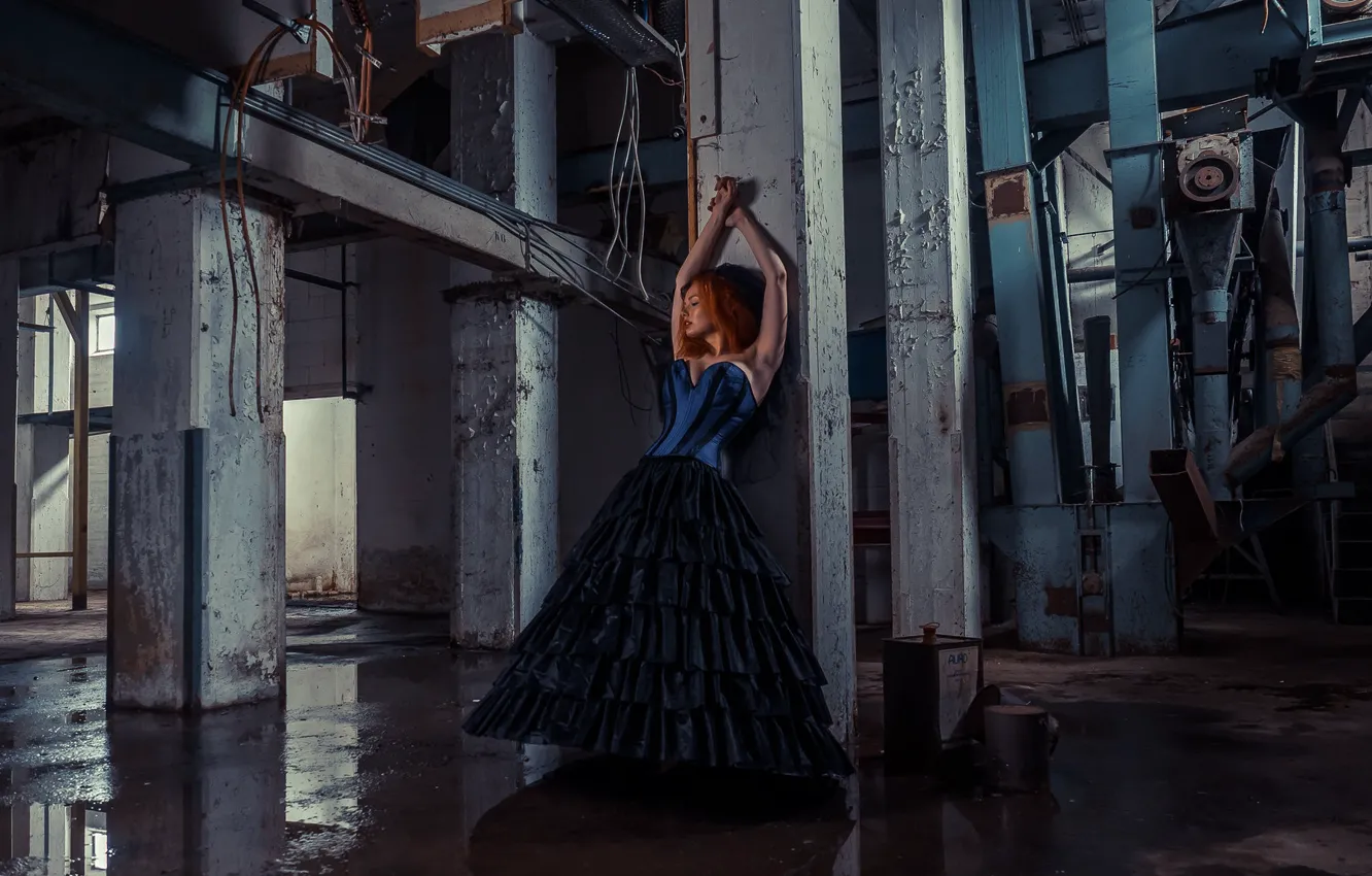 Photo wallpaper girl, the building, dress, Danyel Weideman