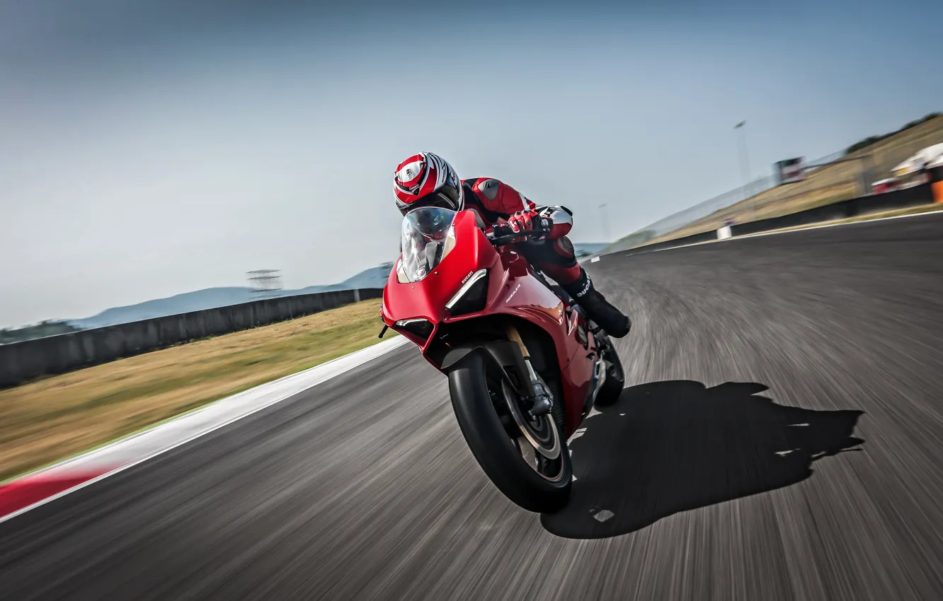 Photo wallpaper Speed, Lights, Track, Ducati, 2018, Panigale, Sportbike, V4 S