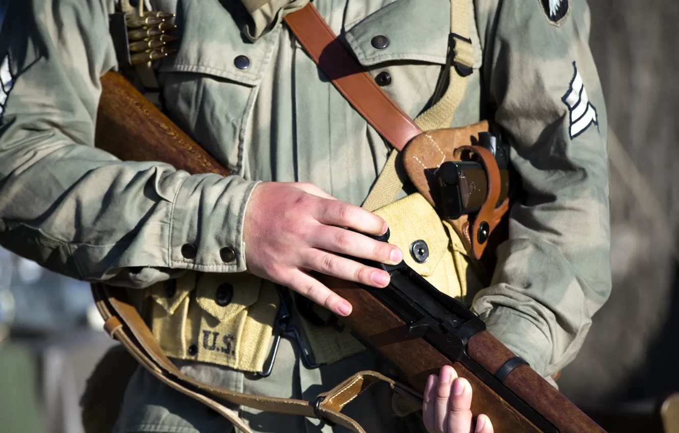 Photo wallpaper soldier, cosplay, m1 garand