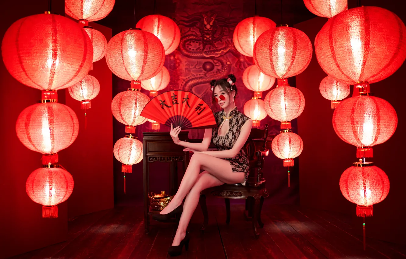 Photo wallpaper look, sexy, pose, style, model, portrait, interior, makeup