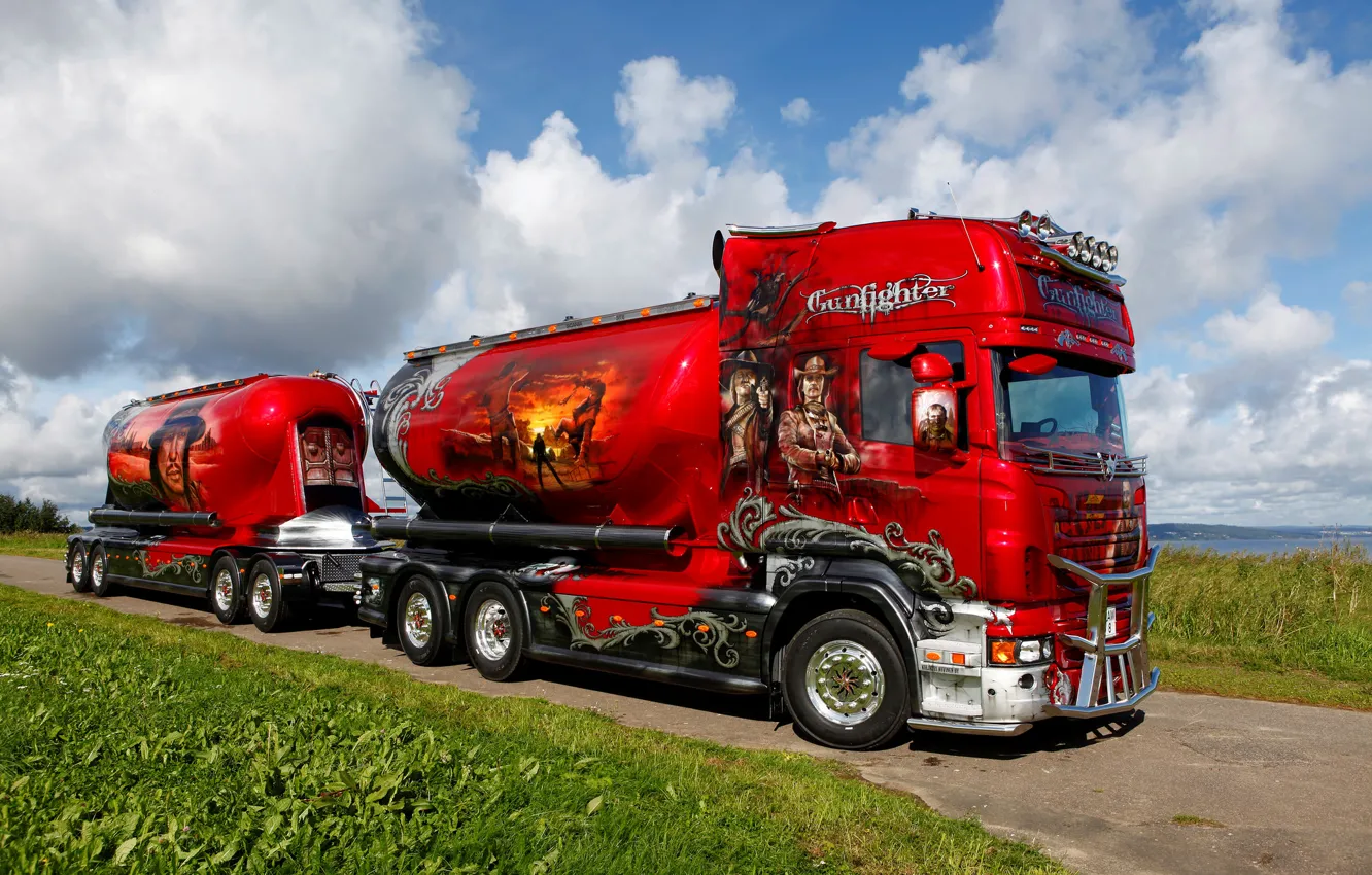 Photo wallpaper truck, airbrushing, tractor, Scania, R620