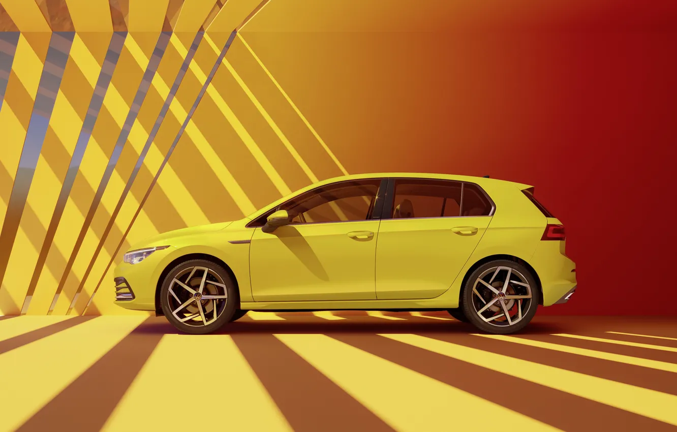 Photo wallpaper Volkswagen, side view, hatchback, Golf, hatchback, R-Line, 2020