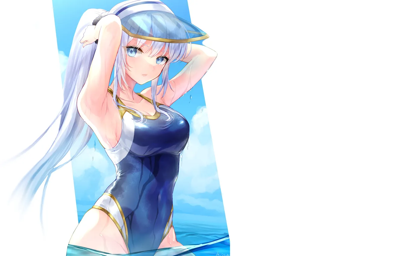 Photo wallpaper kawaii, girl, hot, sexy, wet, anime, pretty, swimsuit