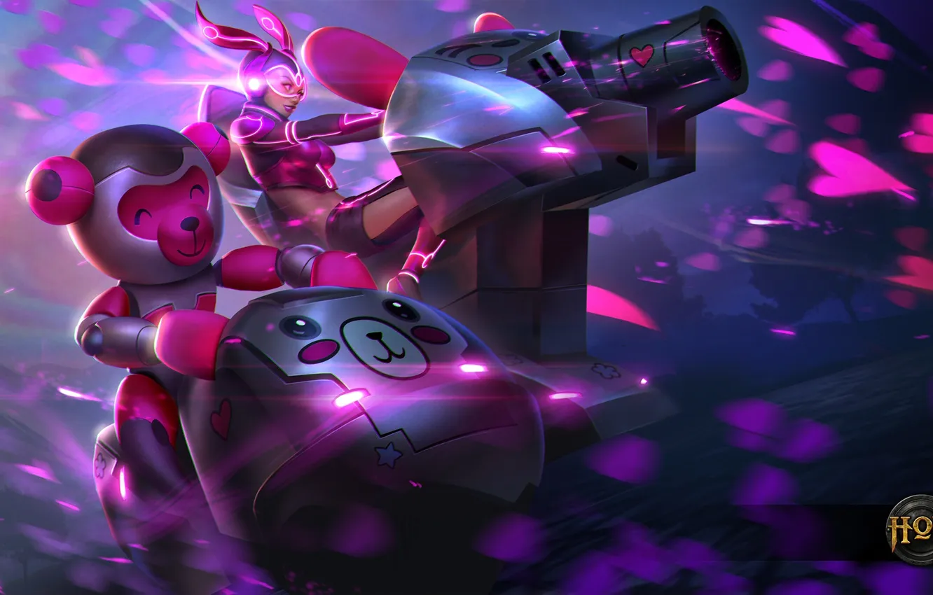 Photo wallpaper bear, motorcycle, bike, hon, art, Heroes of Newerth, Nitro, Bosozuko