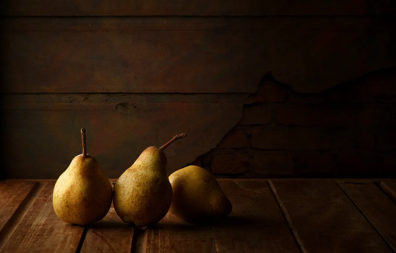 Photo wallpaper fruit, pear, Three Pears