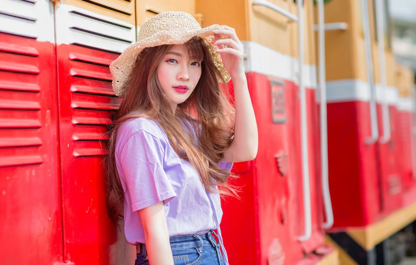 Photo wallpaper girl, Asian, cutie