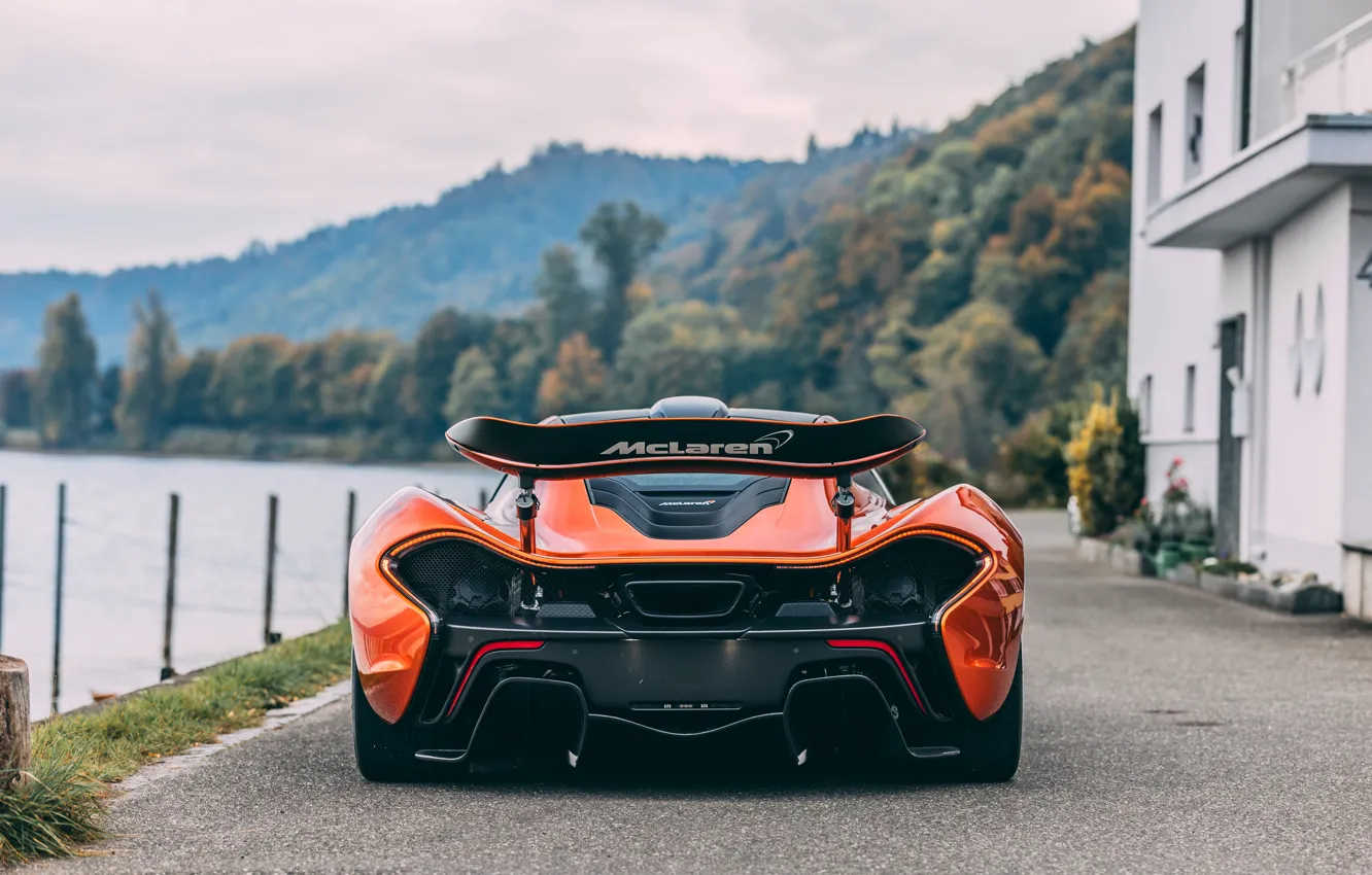 Photo wallpaper McLaren, rear, McLaren P1, P1, rear wing