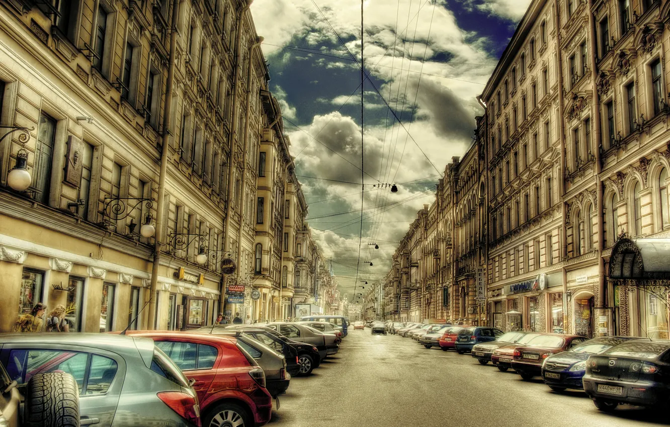 Photo wallpaper HDR, Street, Saint Petersburg, Building, Russia, Russia, Street, Buildings