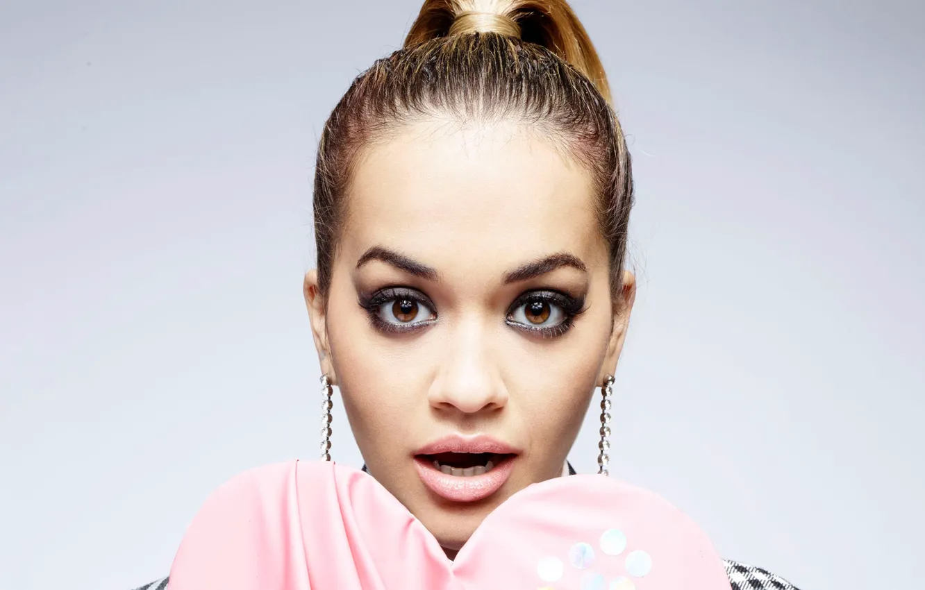 Photo wallpaper eyes, face, portrait, Rita Ora