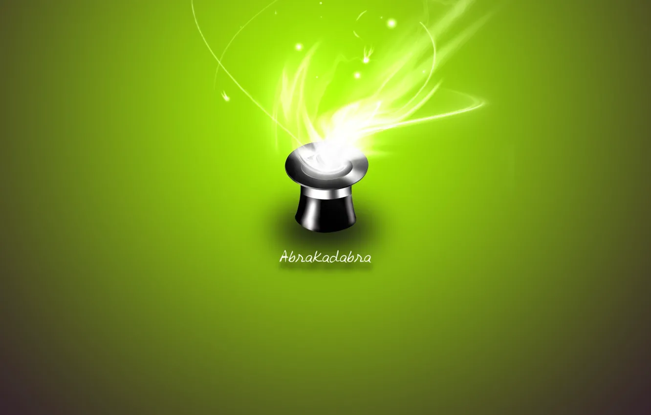 Photo wallpaper green, magic, hat