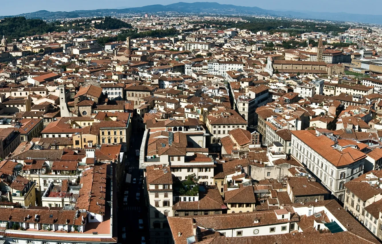 Photo wallpaper roof, building, home, Italy, panorama, Florence, Italy, panorama