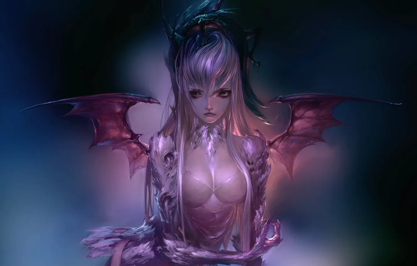 Photo wallpaper girl, wings, the demon, art, Mingzhu Yang
