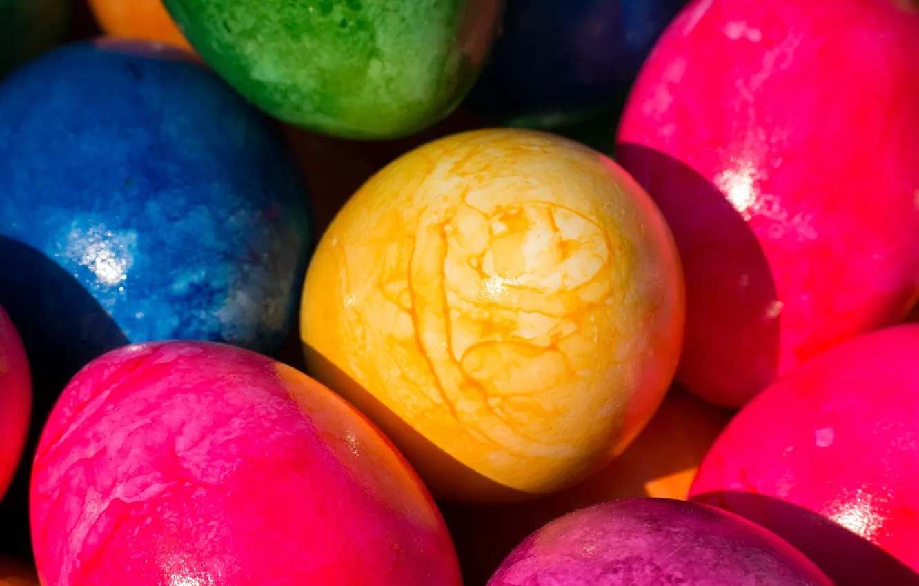Photo wallpaper colorful, Easter, rainbow, Easter, eggs, decoration, Happy, the painted eggs