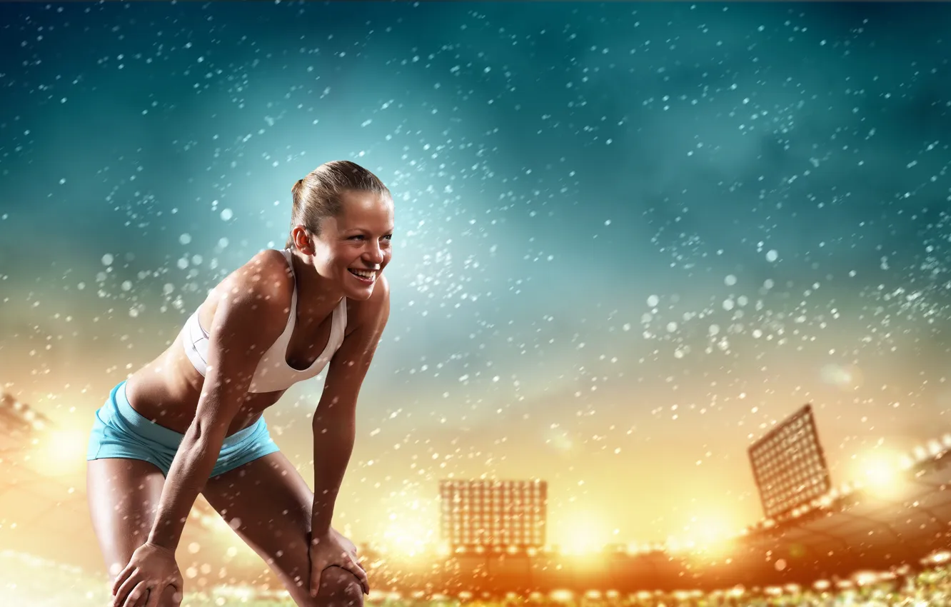 Photo wallpaper freedom, Gymnast, exercise, free, female, fitness, full, Excited