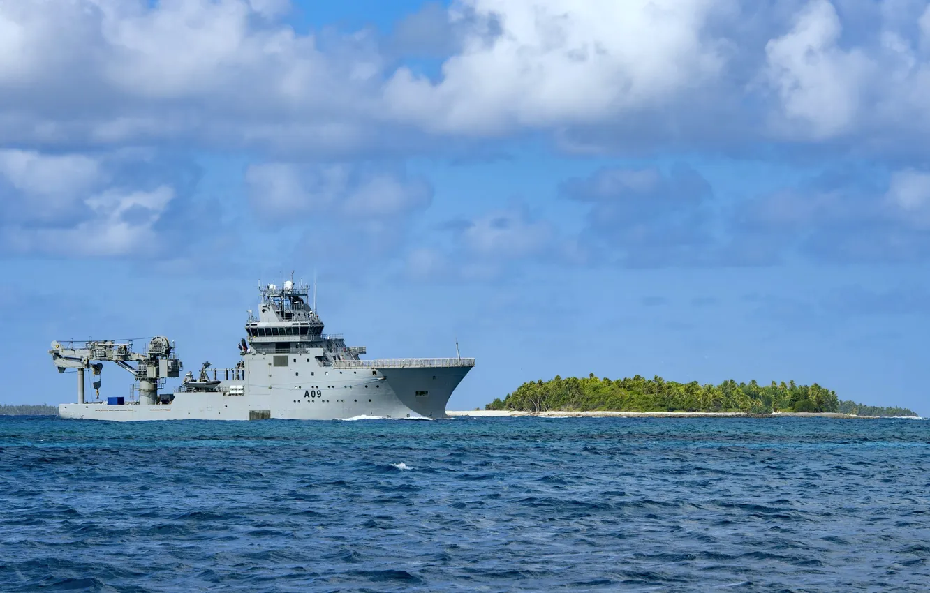 Photo wallpaper New Zealand, security ship, HMNZS Manawanui