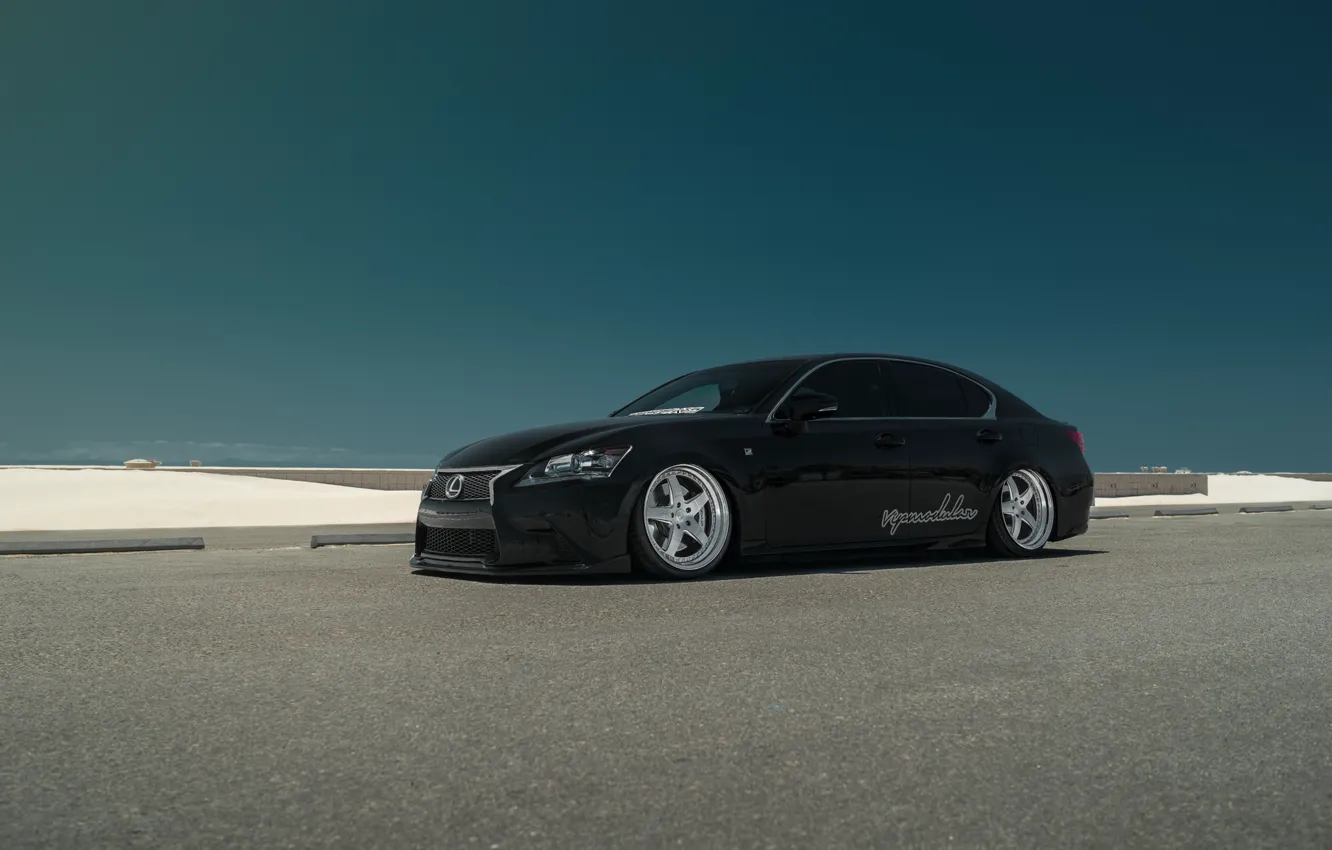 Photo wallpaper car, Lexus, black, tuning, low, stance, GS430, VIP Modular
