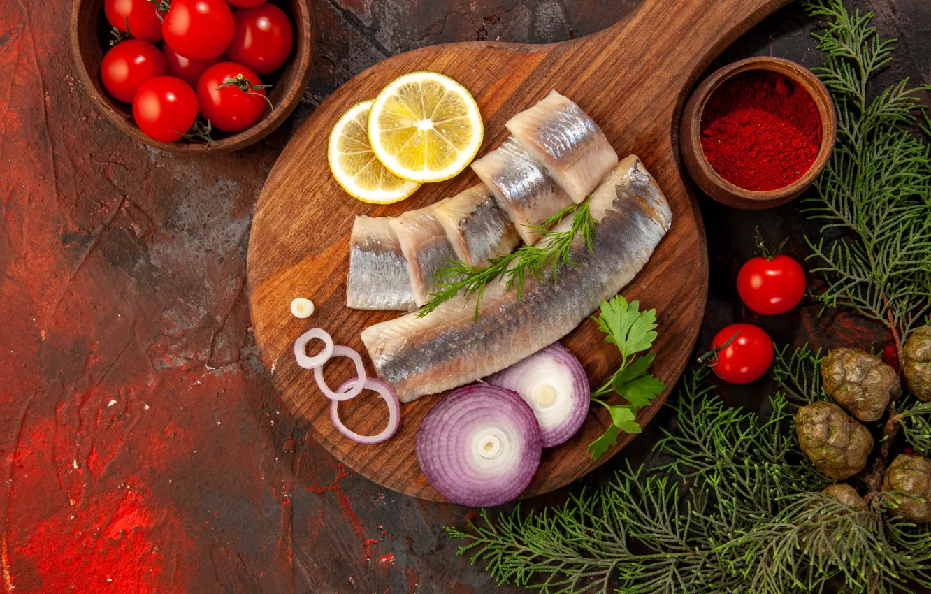 Photo wallpaper fish, submission, serving