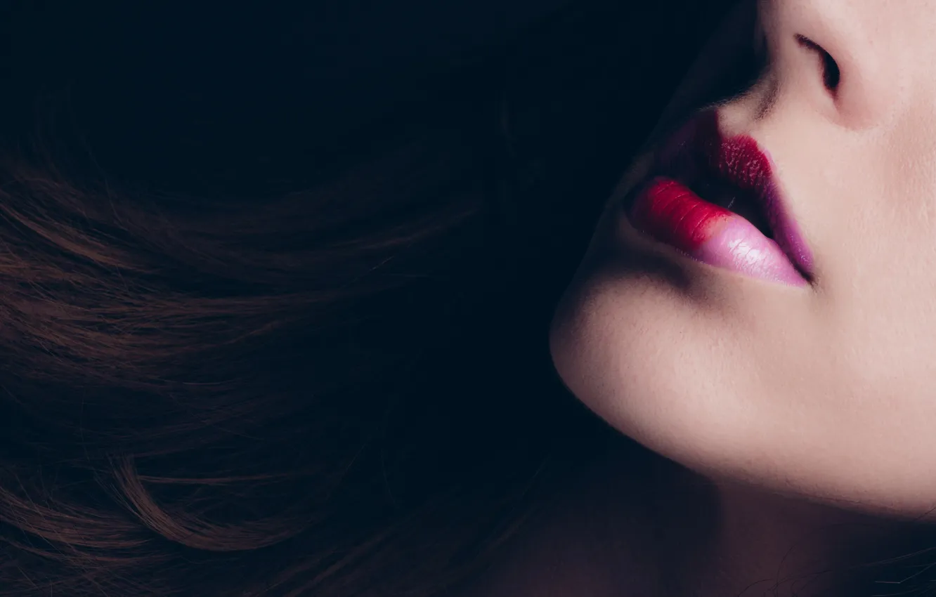 Photo wallpaper girl, background, lips