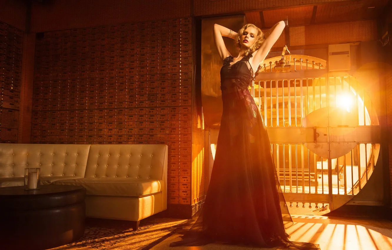 Photo wallpaper girl, pose, background