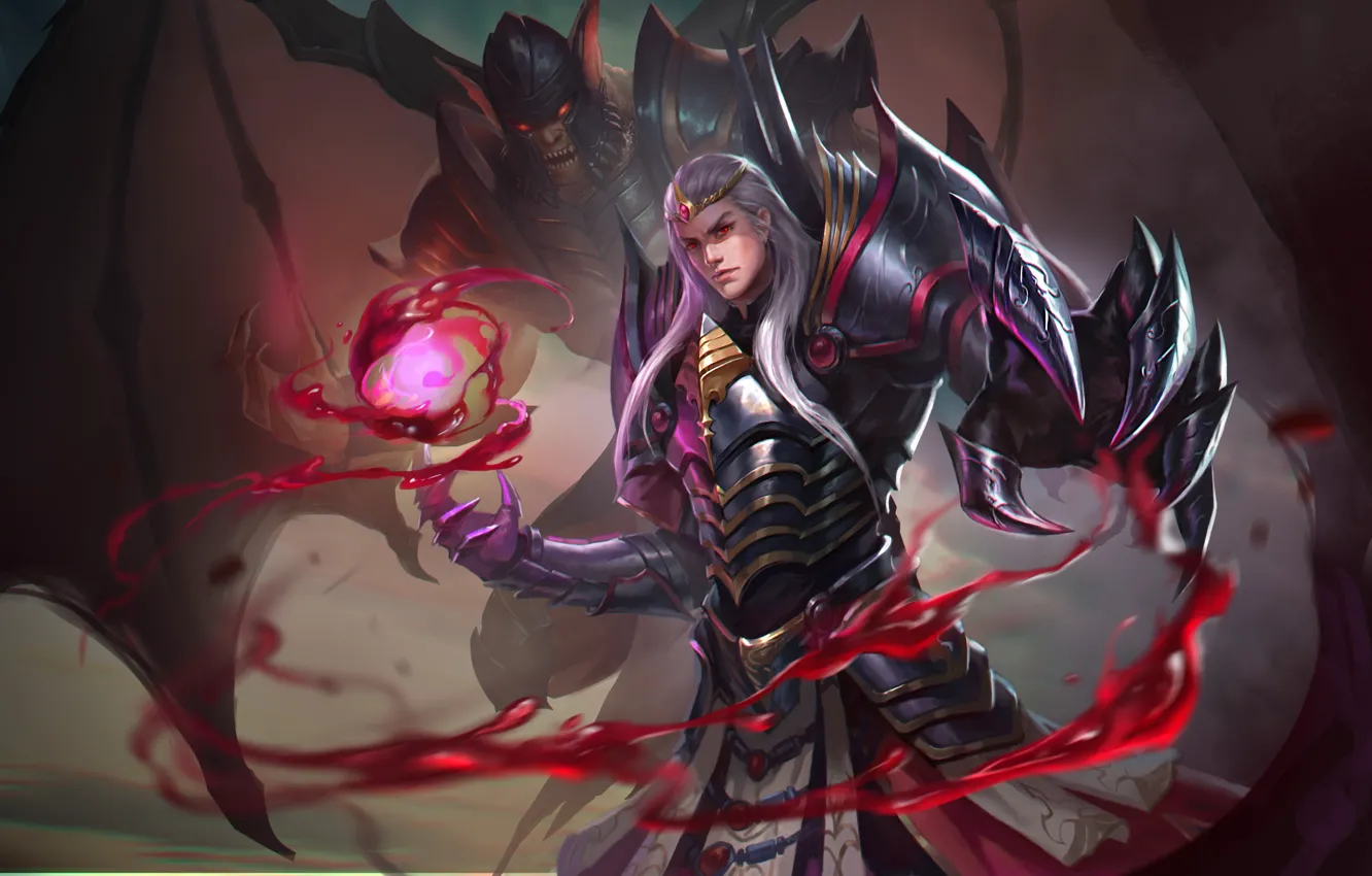 Photo wallpaper magic, blood, wings, monster, vampire, Heroes of Newerth, Cannibal, Dampeer