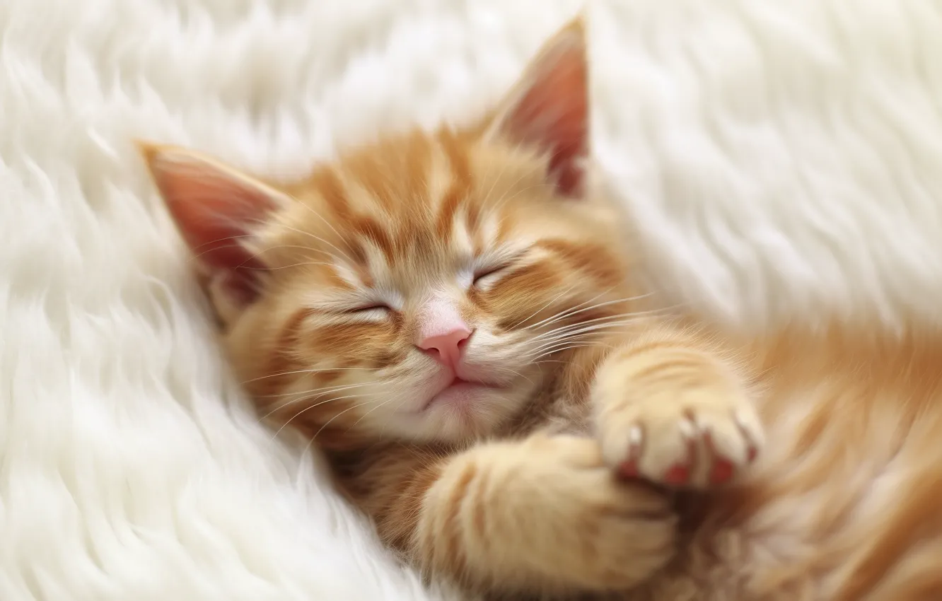 Photo wallpaper cat, white, pose, comfort, background, sleep, legs, sleeping