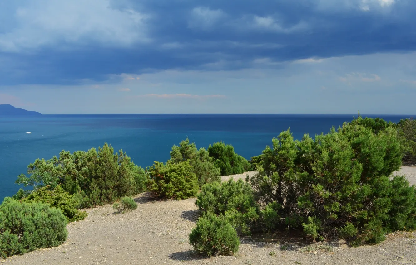 Photo wallpaper sea, summer, the sky, nature, Bay, Russia, journey, Crimea