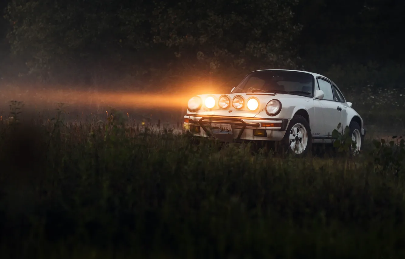 Photo wallpaper light, lights, Porsche 911, Safari, Porsche 911 Safari