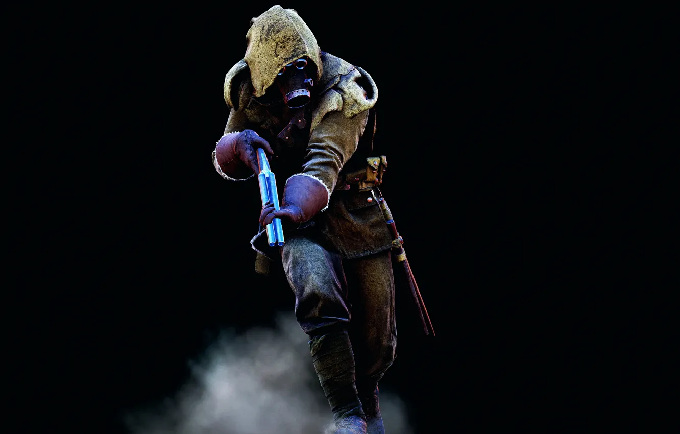 Photo wallpaper soldiers, gas mask, Electronic Arts, Battlefield 1