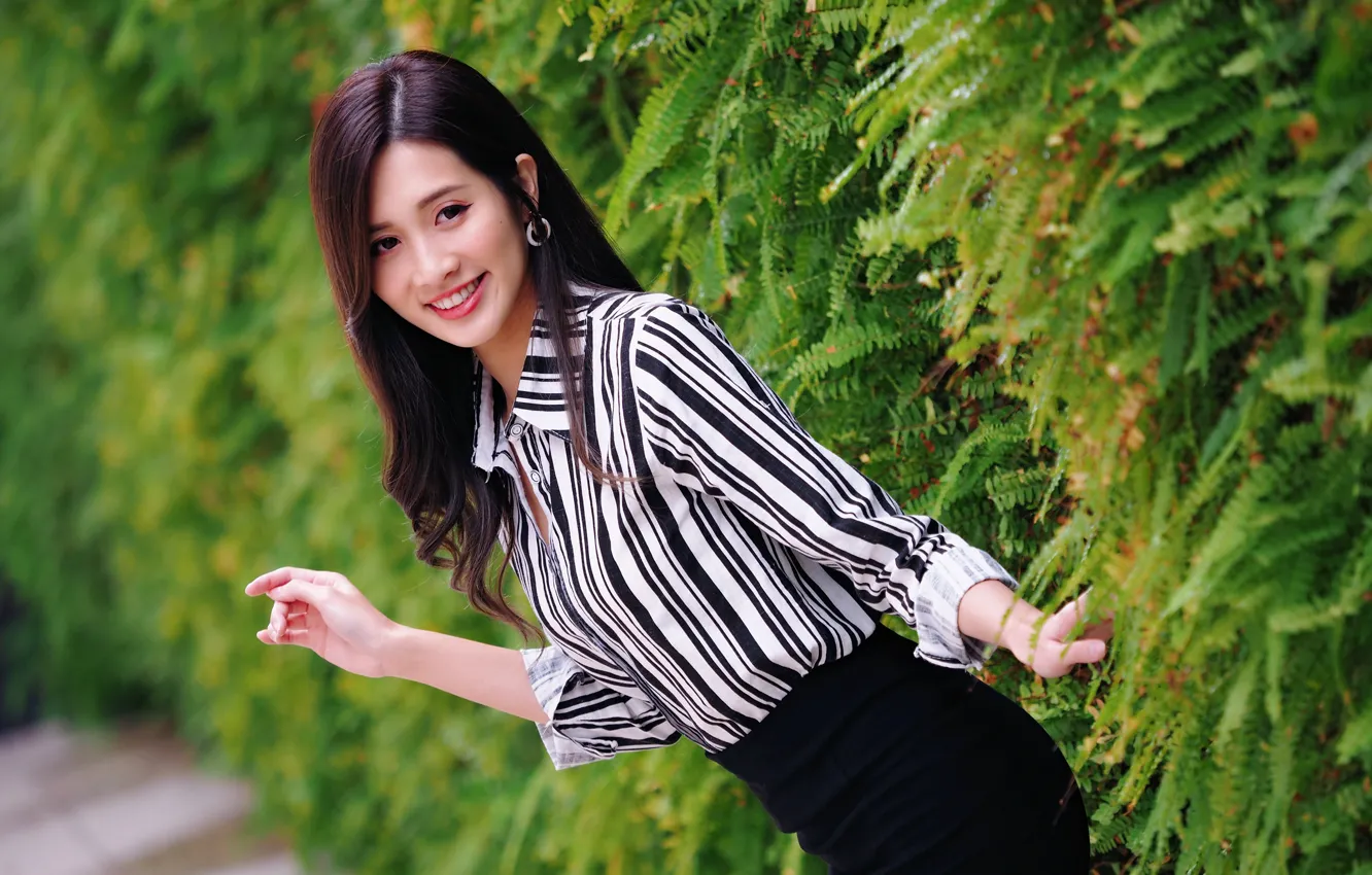 Photo wallpaper look, pose, smile, Asian