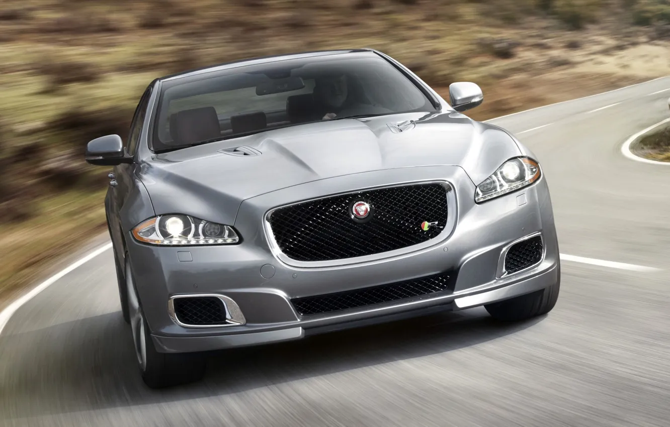 Photo wallpaper lights, Jaguar, car, the front, back, XJR