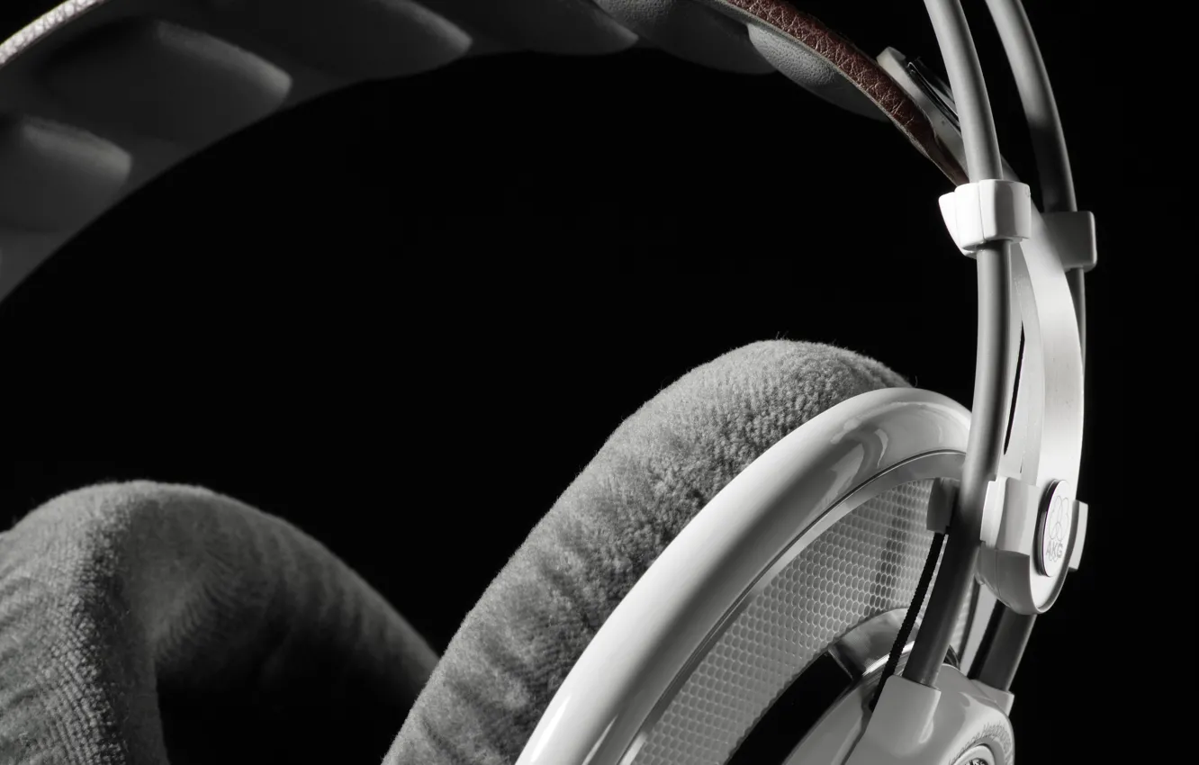 Photo wallpaper white headphones, AKG, white headphones