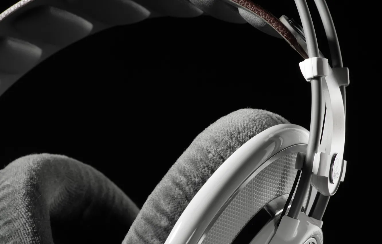 Photo wallpaper white headphones, White headphones, AKG
