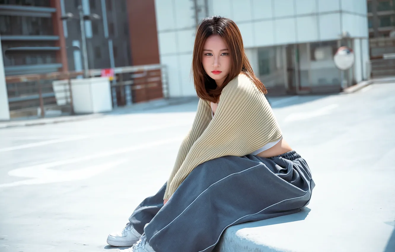 Photo wallpaper look, girl, Asian