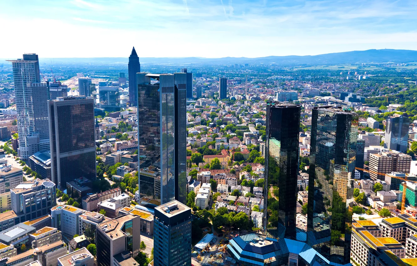 Photo wallpaper street, the, skyscrapers, megapolis, mountains, the city, dal, hills