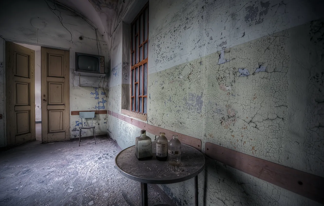 Photo wallpaper table, room, interior