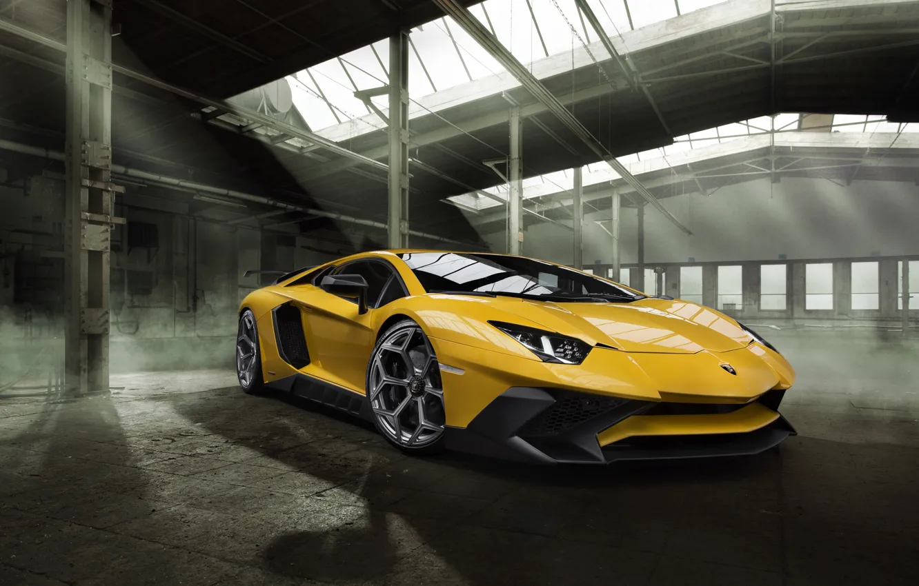 Photo wallpaper car, machine, Lamborghini, wallpaper, auto, yellow, beautiful, the front
