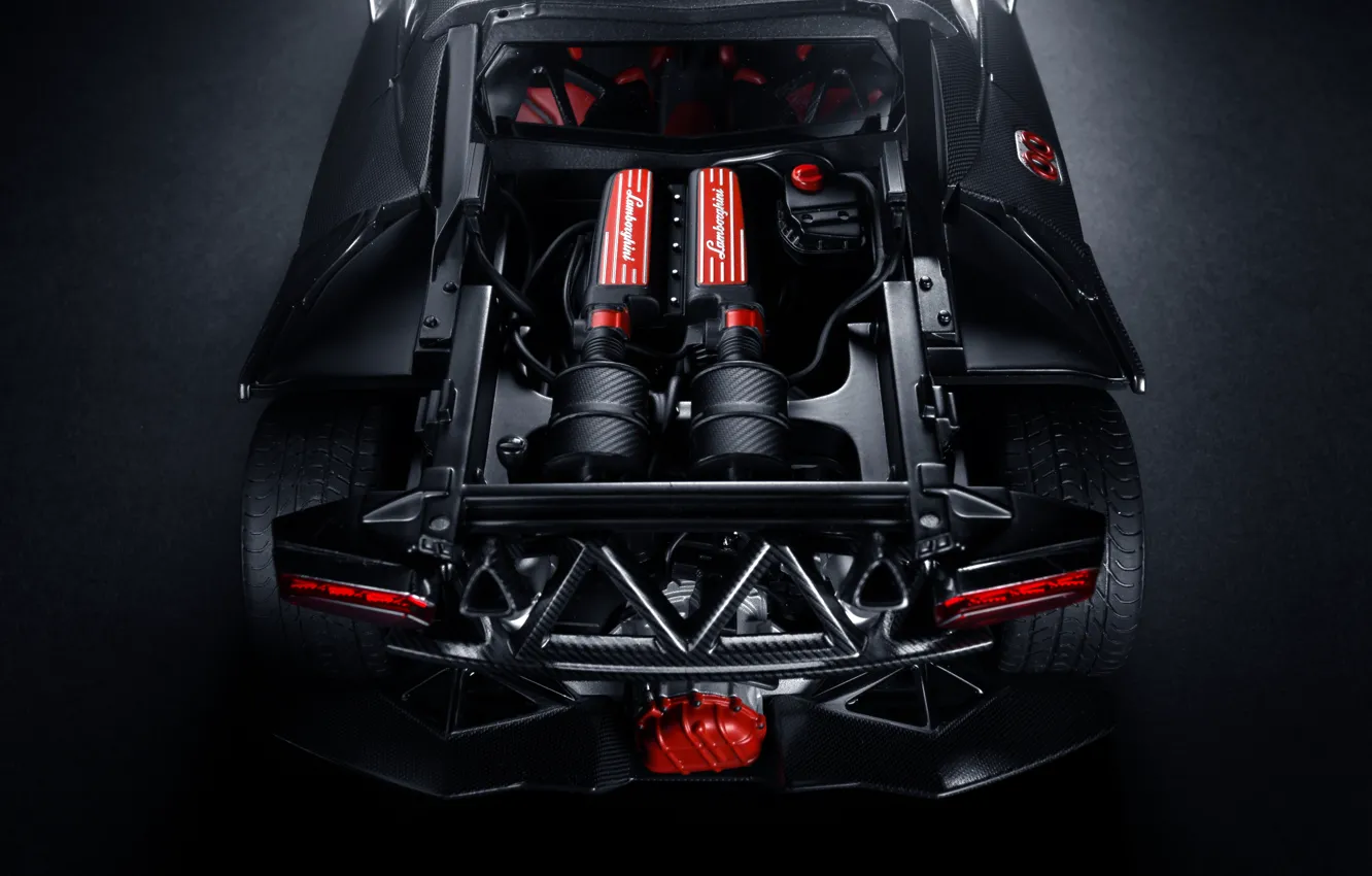 Photo wallpaper engine, Lamborghini, black, Lamborghini, rear, Elemento, Sesto, elemento