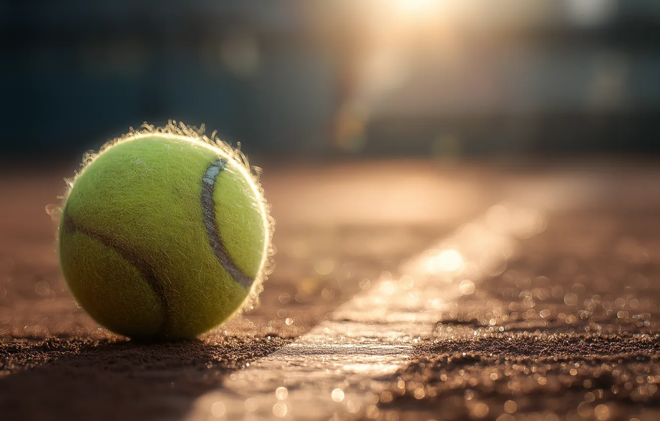 Photo wallpaper the ball, tennis, court